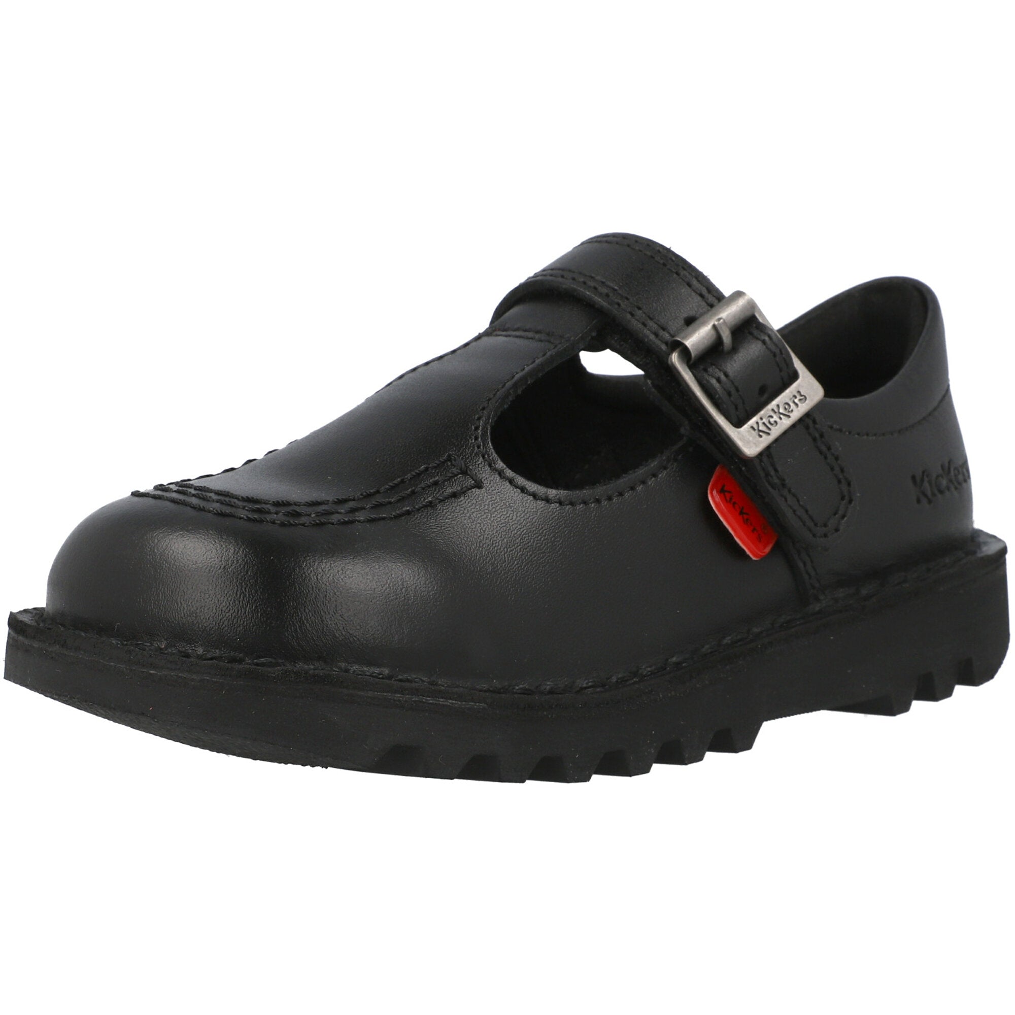 Kickers Kick T Vel I Black Leather T-bar Shoes – Awesome Shoes