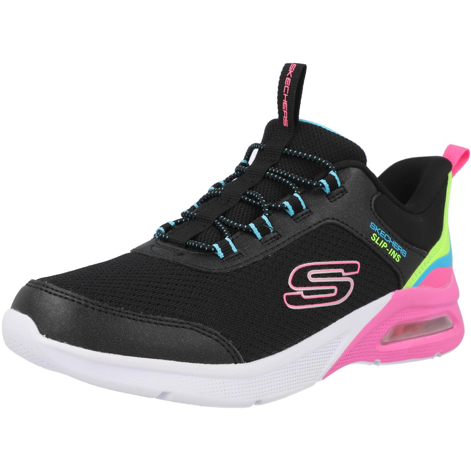 Skechers Microspec Max Black Multi Slip-ins with Air-Cooled Memory