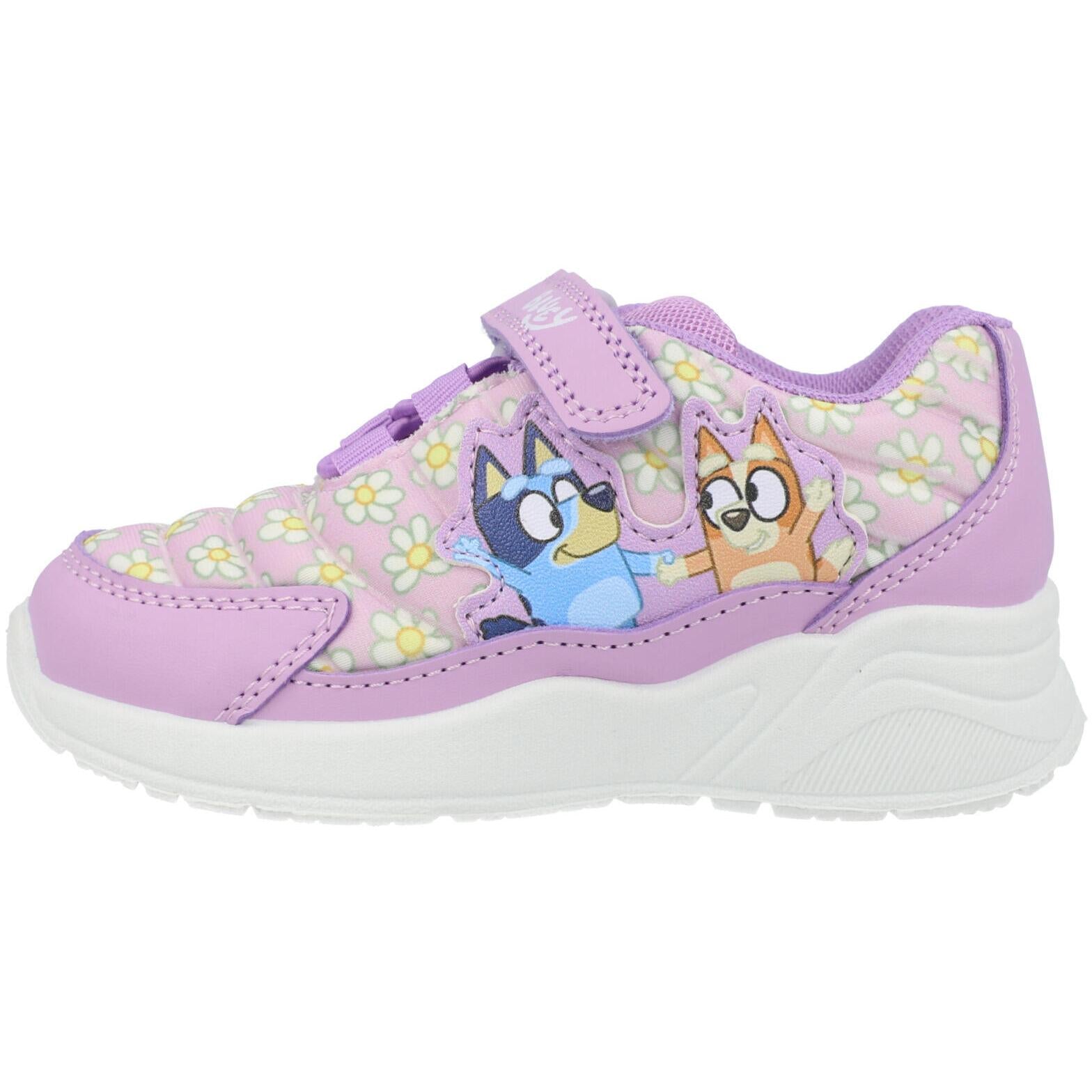Bluey Flowers Emboss Trainers Purple GTI29159