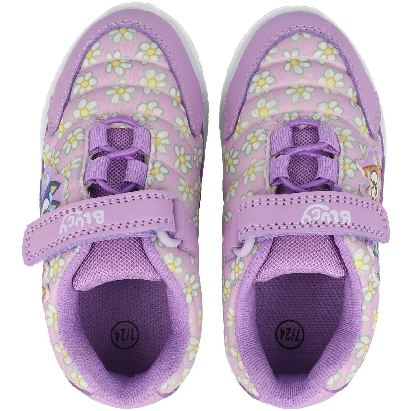 Bluey Flowers Emboss Trainers Purple GTI29159