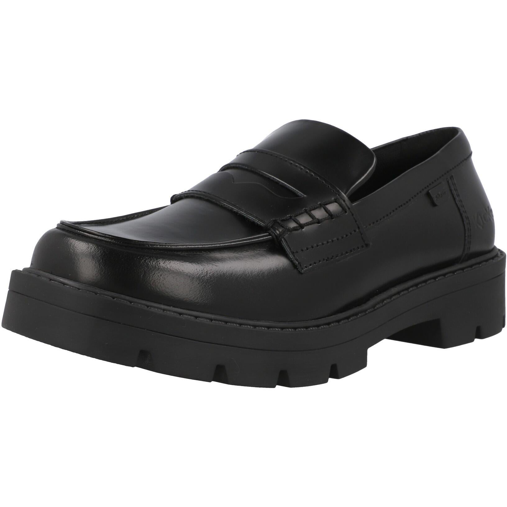 Kickers Kori Black Leather Loafers – Awesome Shoes