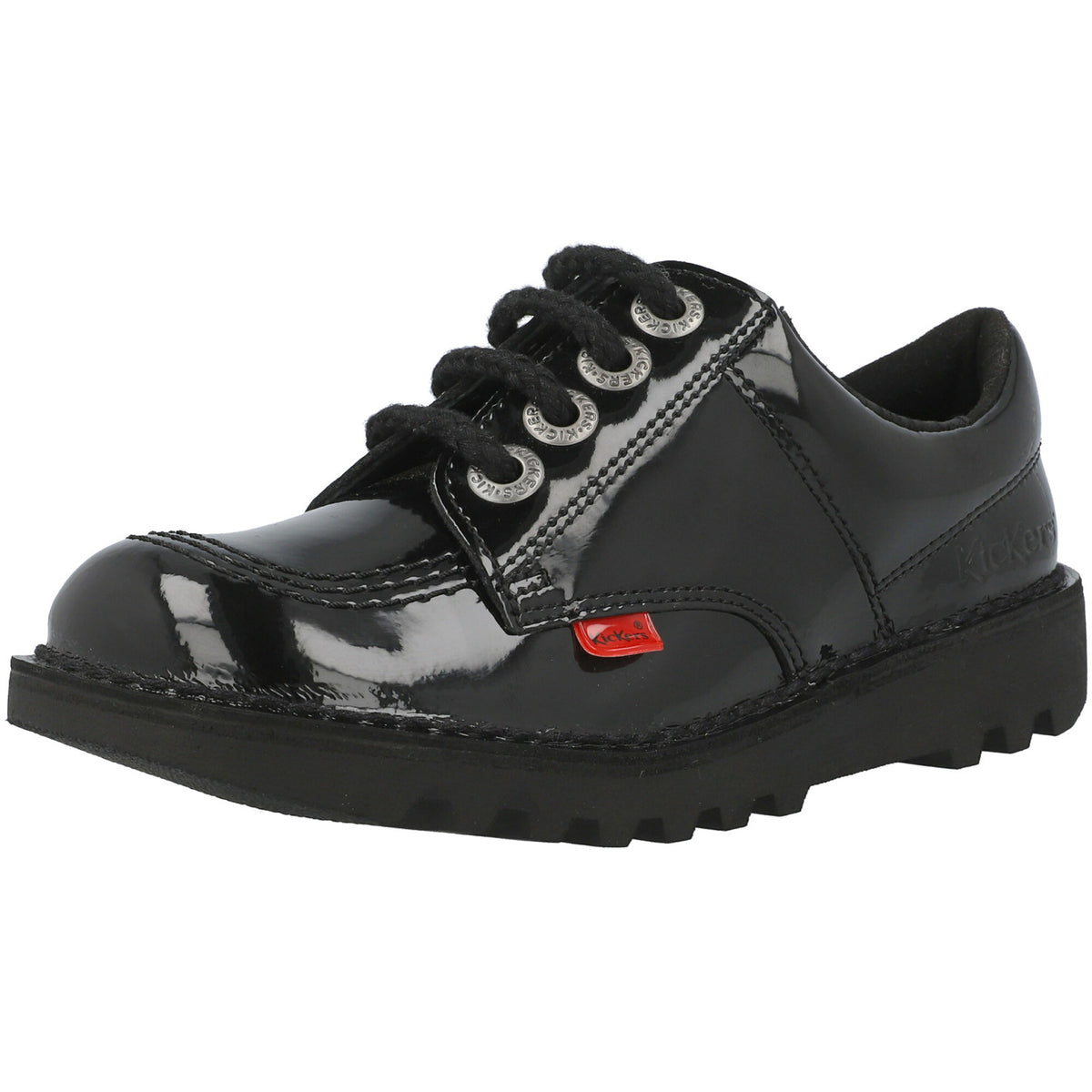 Kick Lo Zapato Escolar Kickers Kickers Kick Lo Black Patent School Shoes