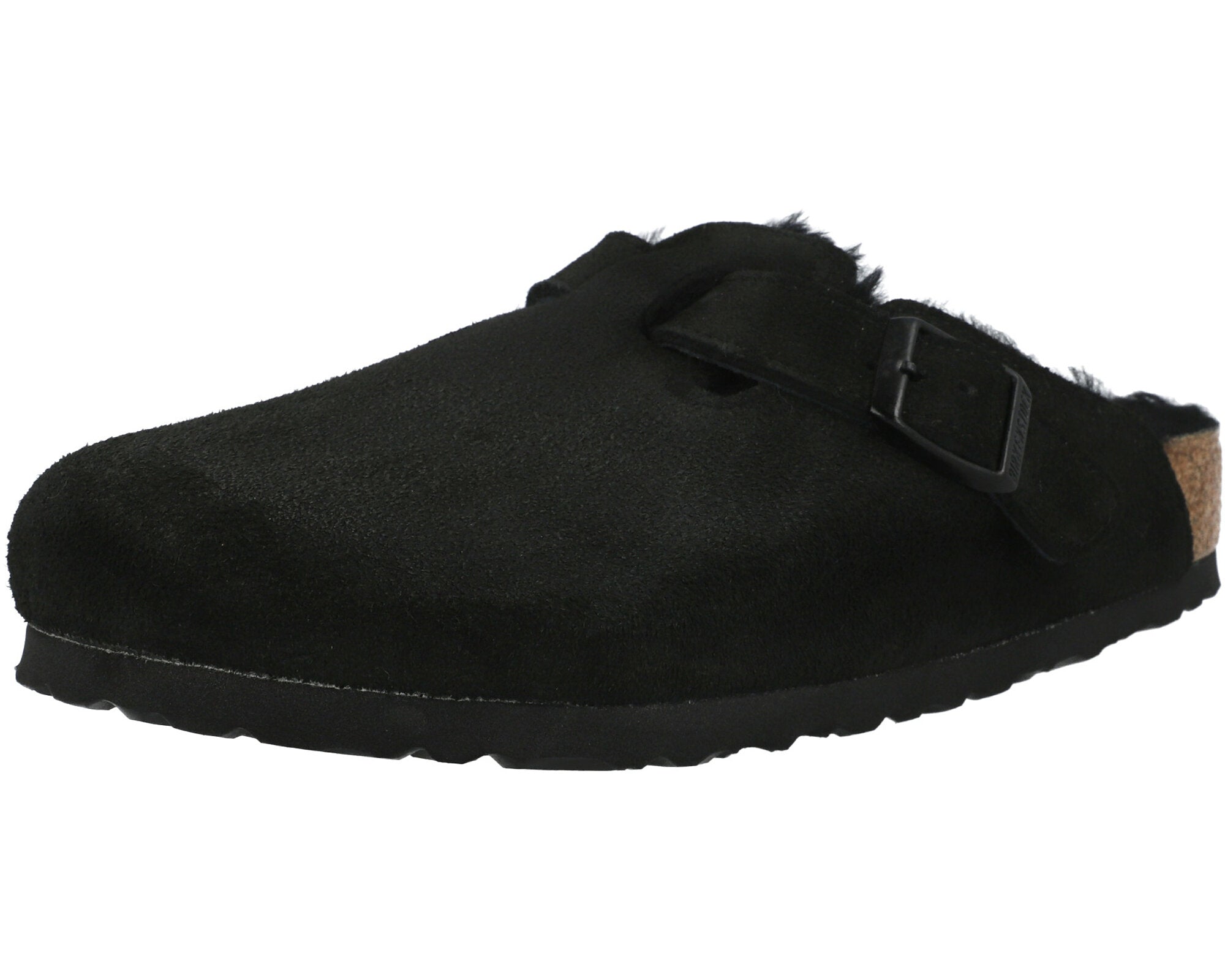Birkenstock Boston Fur Black Clogs