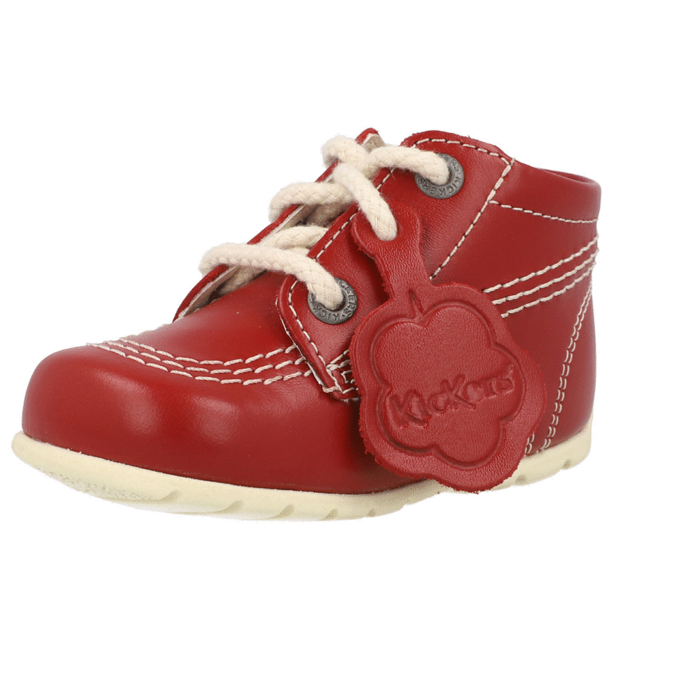 Bottes Enfant Kickers Babyski En Cuir Marron - Chaussures Fourrées Hiver, Lacets, Confort Et Robustesse - 11