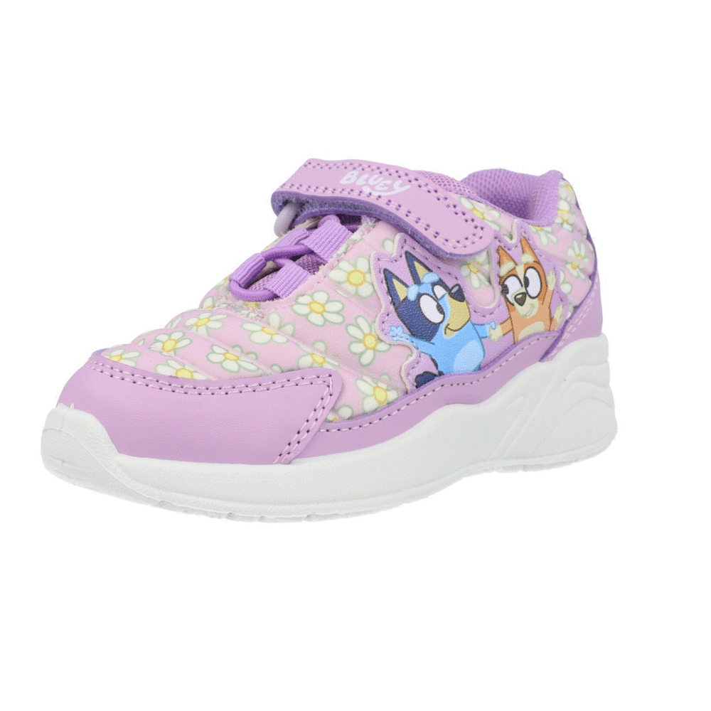 Bluey Flowers Emboss Trainers Purple GTI29159