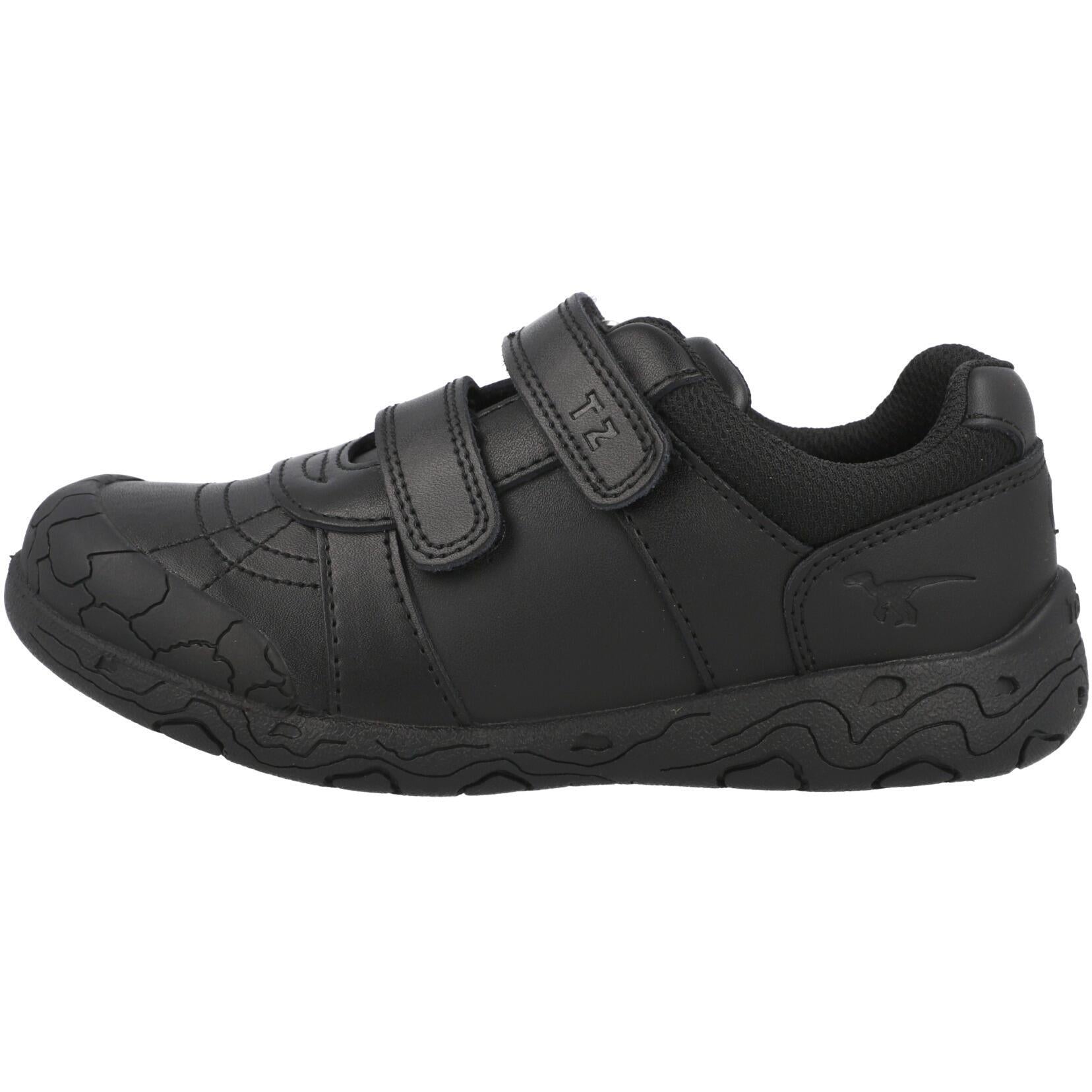 ToeZone Rebel Dinosaur Rip Tape School Shoes Black