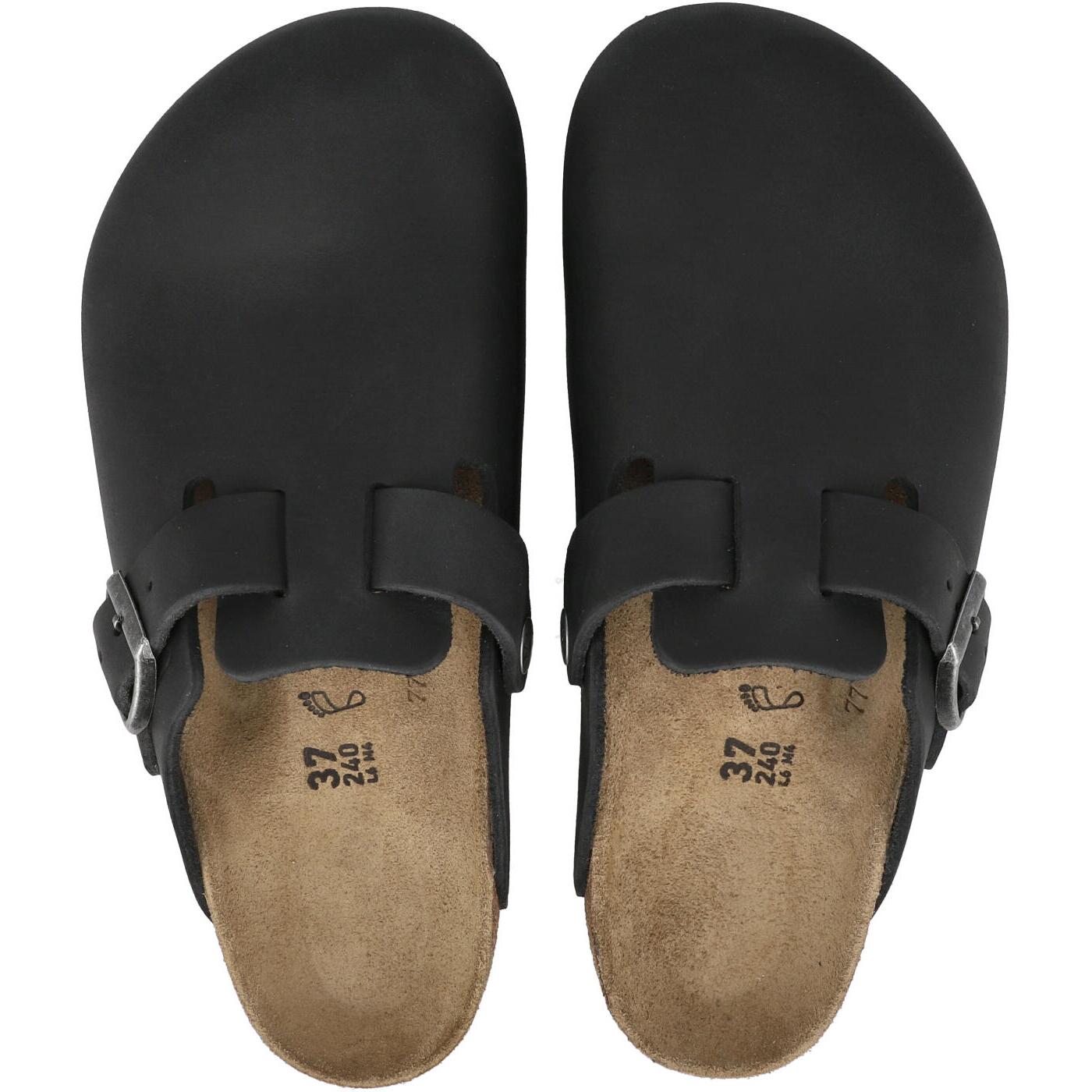 Birkenstock Boston Black Nubuck Clogs