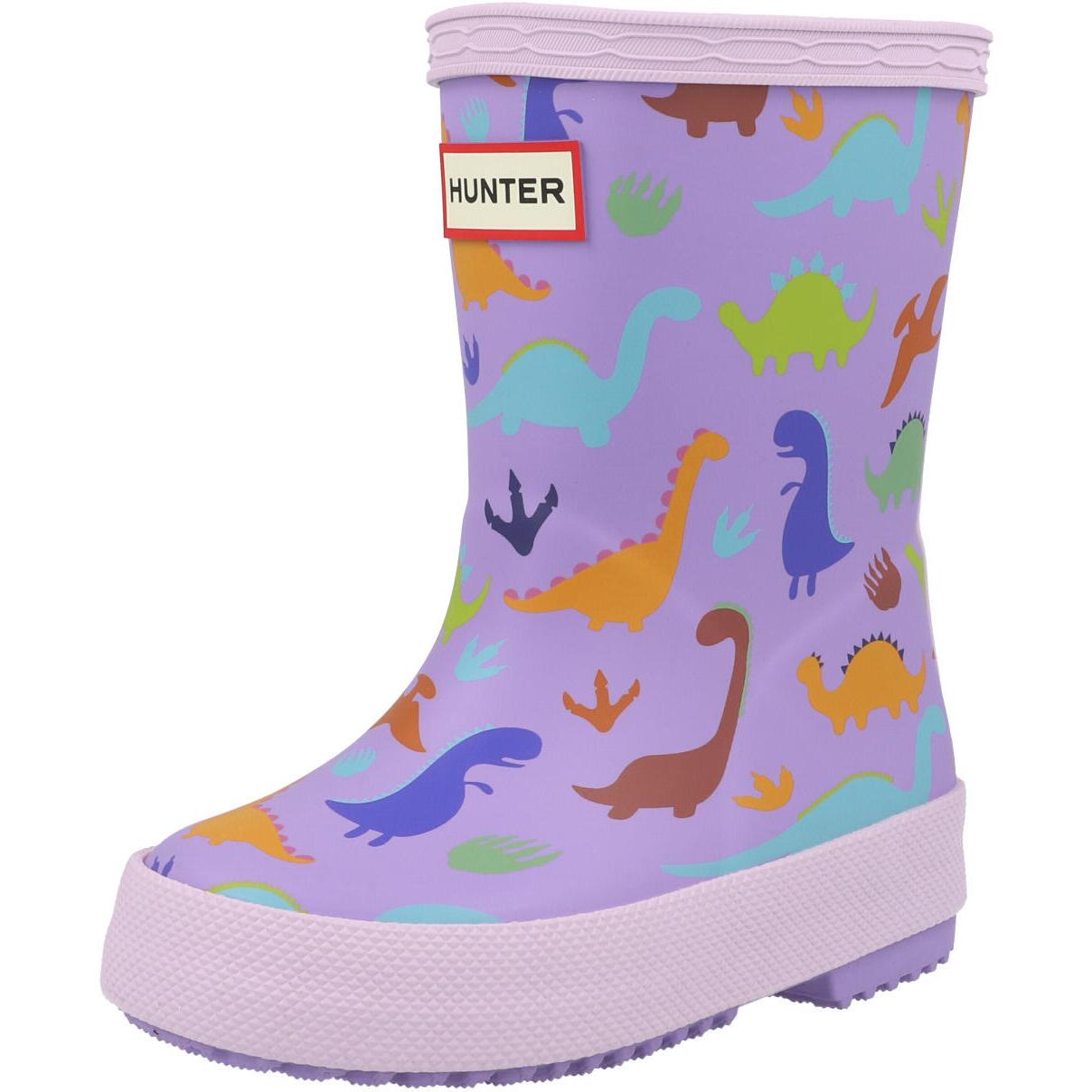 Hunter Kids First Dinosaur Print Boot Purple HFRK0039252PD