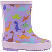 Hunter Kids First Dinosaur Print Boot Purple HFRK0039252PD