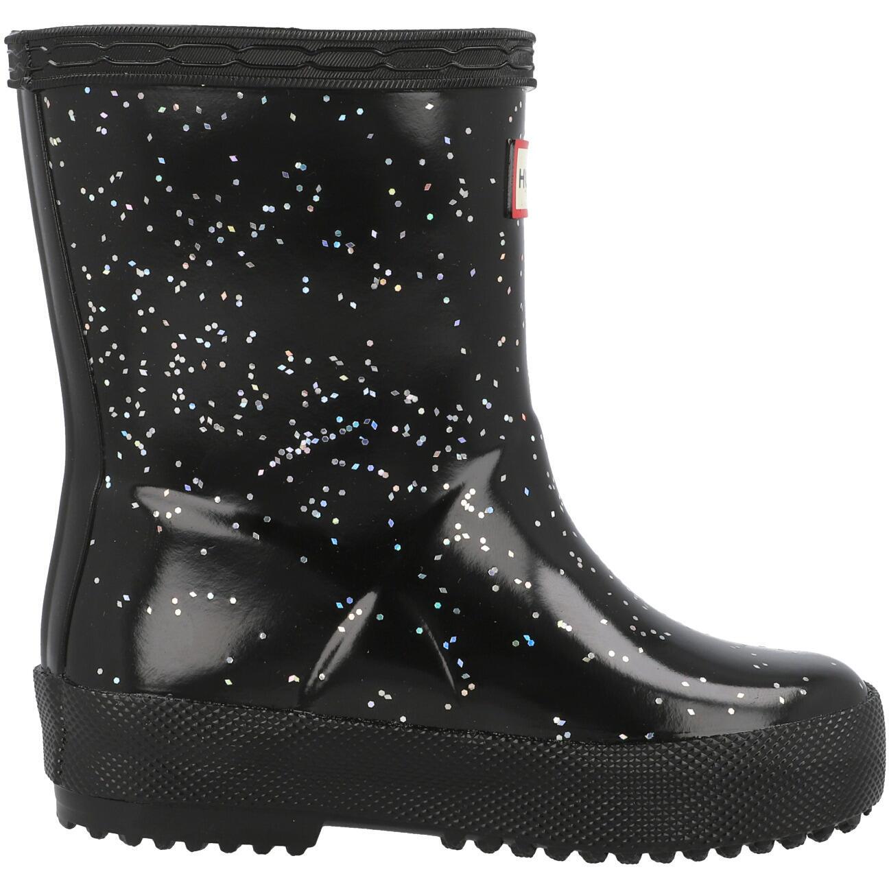 Hunter Kids First Giant Glitter Boot Black HFRK0038252BLK