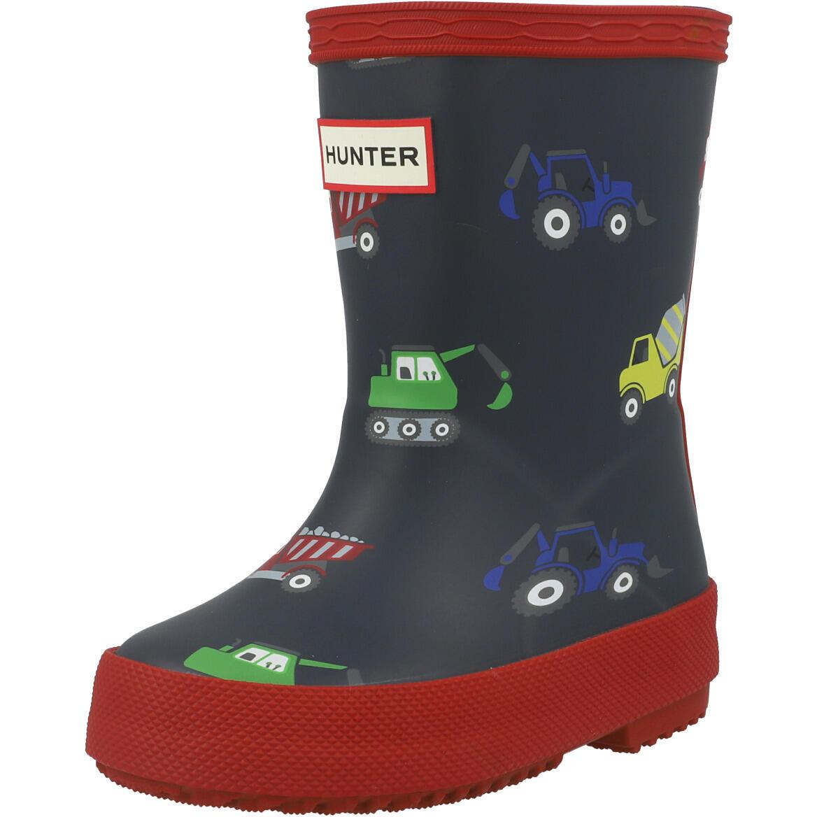 Hunter Kids First Construction Print Boot Hunter Navy/Military Red HFRK0003261NI