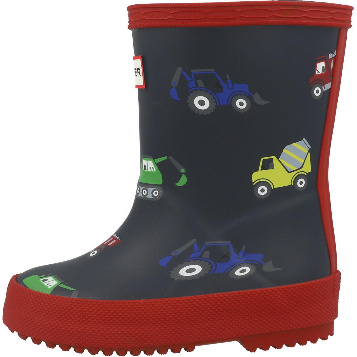 Hunter Kids First Construction Print Boot Hunter Navy/Military Red HFRK0003261NI