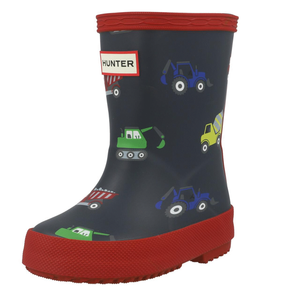 Hunter Kids First Construction Print Boot Hunter Navy/Military Red HFRK0003261NI